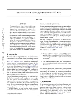 Diverse Feature Learning by Self-distillation and Reset