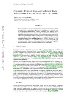 Colorful Cutout: Enhancing Image Data Augmentation with Curriculum
  Learning
