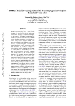 FSMR: A Feature Swapping Multi-modal Reasoning Approach with Joint
  Textual and Visual Clues
