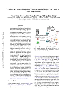 Can LLMs Learn from Previous Mistakes? Investigating LLMs' Errors to
  Boost for Reasoning