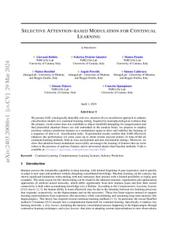 Selective Attention-based Modulation for Continual Learning