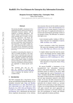 RealKIE: Five Novel Datasets for Enterprise Key Information Extraction