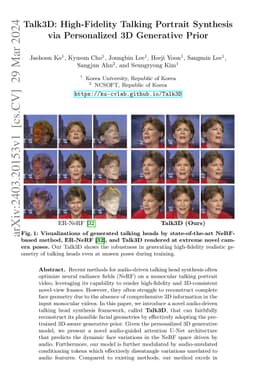 Talk3D: High-Fidelity Talking Portrait Synthesis via Personalized 3D
  Generative Prior