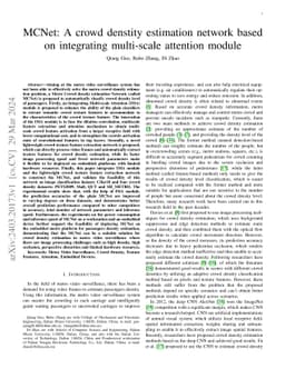 MCNet: A crowd denstity estimation network based on integrating
  multiscale attention module