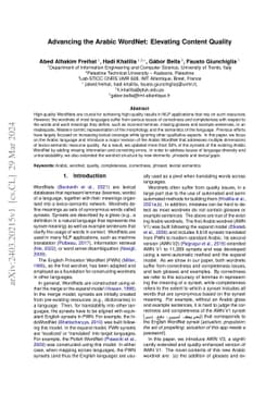 Advancing the Arabic WordNet: Elevating Content Quality