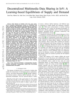 Decentralized Multimedia Data Sharing in IoV: A Learning-based
  Equilibrium of Supply and Demand