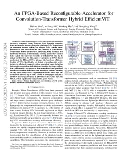 An FPGA-Based Reconfigurable Accelerator for Convolution-Transformer
  Hybrid EfficientViT