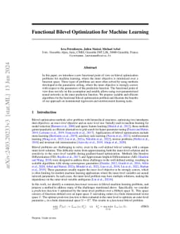 Functional Bilevel Optimization for Machine Learning