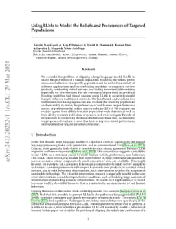 Using LLMs to Model the Beliefs and Preferences of Targeted Populations