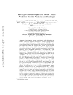 Prototype-based Interpretable Breast Cancer Prediction Models: Analysis
  and Challenges