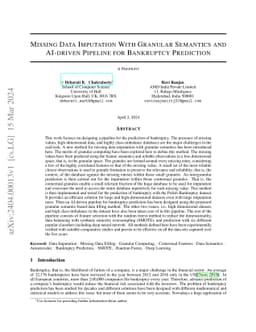 Missing Data Imputation With Granular Semantics and AI-driven Pipeline
  for Bankruptcy Prediction