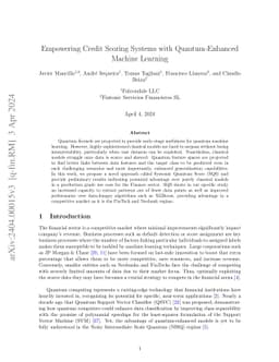 Empowering Credit Scoring Systems with Quantum-Enhanced Machine Learning