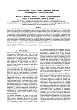Individual Text Corpora Predict Openness, Interests, Knowledge and Level
  of Education