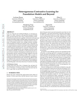 Heterogeneous Contrastive Learning for Foundation Models and Beyond