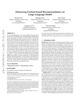 Enhancing Content-based Recommendation via Large Language Model