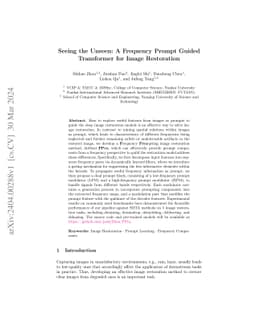 Seeing the Unseen: A Frequency Prompt Guided Transformer for Image
  Restoration