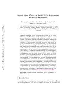 Spread Your Wings: A Radial Strip Transformer for Image Deblurring