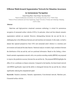 Efficient Multi-branch Segmentation Network for Situation Awareness in
  Autonomous Navigation