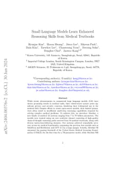 Small Language Models Learn Enhanced Reasoning Skills from Medical
  Textbooks