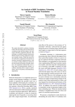 An Analysis of BPE Vocabulary Trimming in Neural Machine Translation