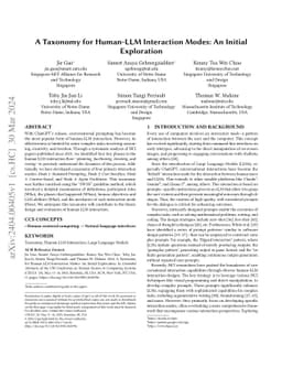 A Taxonomy for Human-LLM Interaction Modes: An Initial Exploration