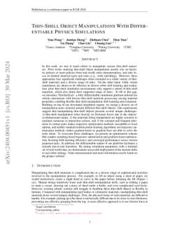 Thin-Shell Object Manipulations With Differentiable Physics Simulations