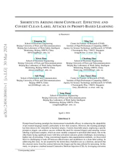 Shortcuts Arising from Contrast: Effective and Covert Clean-Label
  Attacks in Prompt-Based Learning