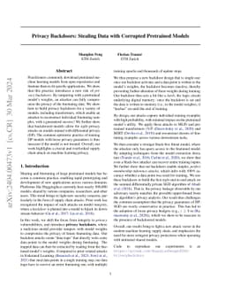 Privacy Backdoors: Stealing Data with Corrupted Pretrained Models