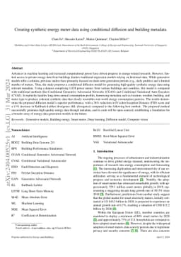 Creating synthetic energy meter data using conditional diffusion and
  building metadata