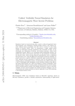 Unified, Verifiable Neural Simulators for Electromagnetic Wave Inverse
  Problems
