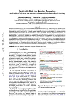 Explainable Multi-hop Question Generation: An End-to-End Approach
  without Intermediate Question Labeling