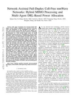 Network-Assisted Full-Duplex Cell-Free mmWave Networks: Hybrid MIMO
  Processing and Multi-Agent DRL-Based Power Allocation