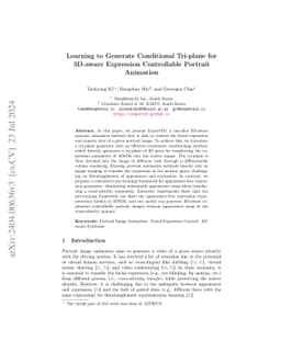 Learning to Generate Conditional Tri-plane for 3D-aware Expression
  Controllable Portrait Animation