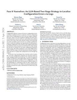 Face It Yourselves: An LLM-Based Two-Stage Strategy to Localize
  Configuration Errors via Logs