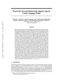 WavLLM: Towards Robust and Adaptive Speech Large Language Model