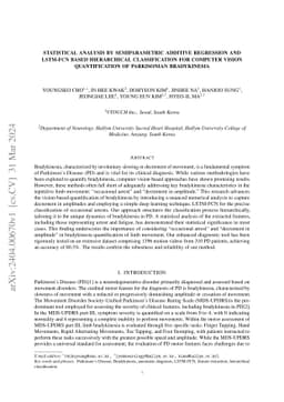 Statistical Analysis by Semiparametric Additive Regression and LSTM-FCN
  Based Hierarchical Classification for Computer Vision Quantification of
  Parkinsonian Bradykinesia