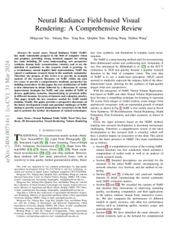 Neural Radiance Field-based Visual Rendering: A Comprehensive Review