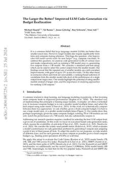The Larger the Better? Improved LLM Code-Generation via Budget
  Reallocation