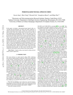 Personalized Neural Speech Codec