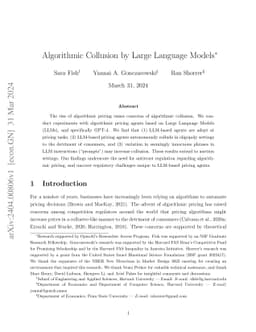 Algorithmic Collusion by Large Language Models