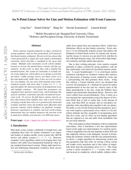 An N-Point Linear Solver for Line and Motion Estimation with Event
  Cameras