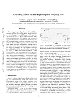 Generating Content for HDR Deghosting from Frequency View