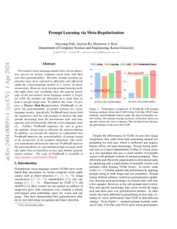 Prompt Learning via Meta-Regularization