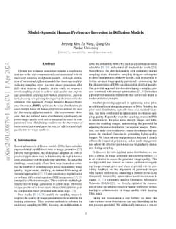 Model-Agnostic Human Preference Inversion in Diffusion Models