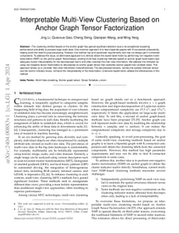 Interpretable Multi-View Clustering Based on Anchor Graph Tensor
  Factorization