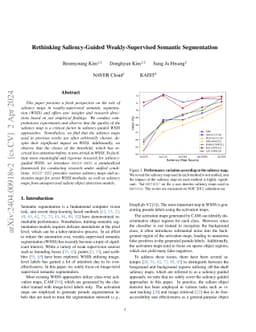 Rethinking Saliency-Guided Weakly-Supervised Semantic Segmentation