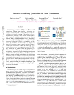 Instance-Aware Group Quantization for Vision Transformers