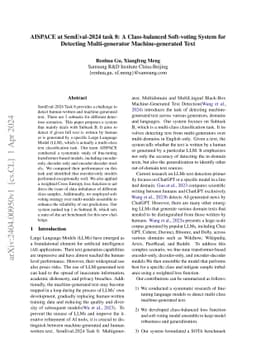 AISPACE at SemEval-2024 task 8: A Class-balanced Soft-voting System for
  Detecting Multi-generator Machine-generated Text