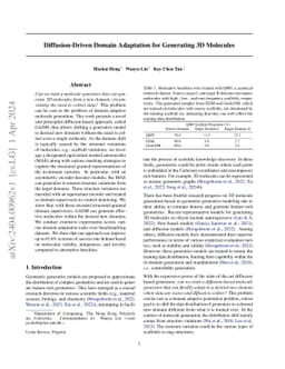 Diffusion-Driven Domain Adaptation for Generating 3D Molecules