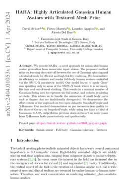 HAHA: Highly Articulated Gaussian Human Avatars with Textured Mesh Prior